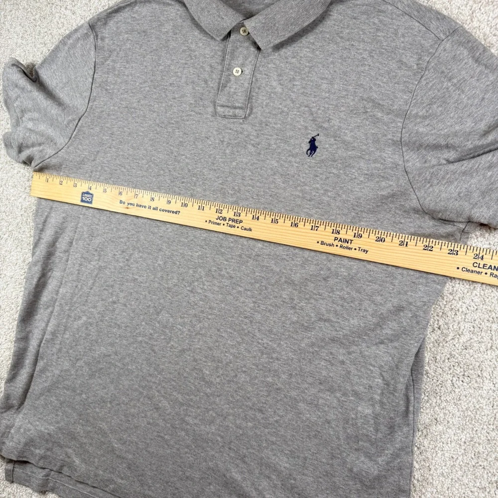 Polo Ralph Lauren Polo Shirt Mens XL Gray Custom Fit Short Sleeve Pony Logo